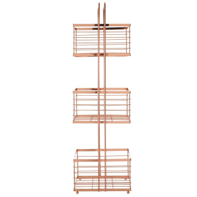 3 Tier Rose Gold Rectangular Trays Shlef Storage Caddy Bathroom Rack