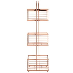 3 Tier Rose Gold Rectangular Trays Shlef Storage Caddy Bathroom Rack