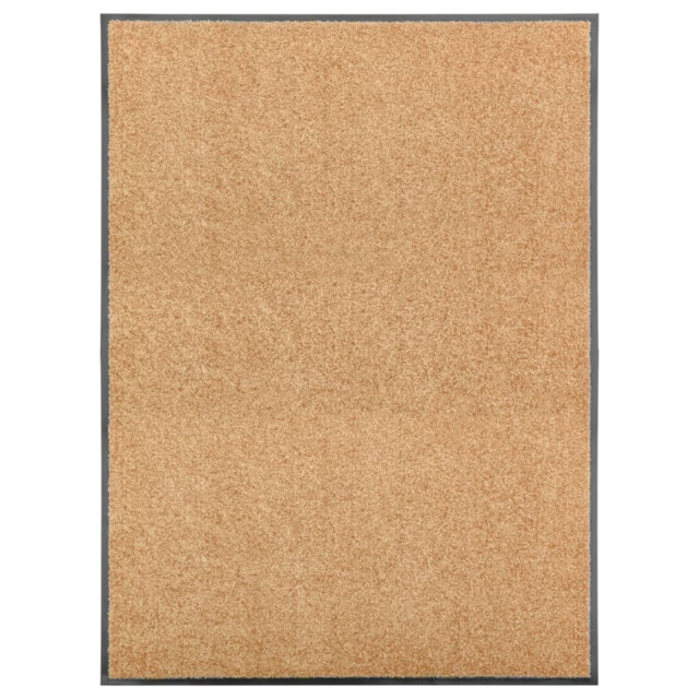 Doormat Cream 90x120 Cm Polyamide Washable Indoor Outdoor Modern