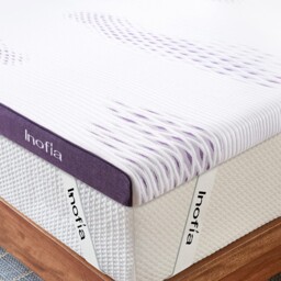 Inofia Gel Memory Foam Mattress Topper Single(90x190x8cm), White &