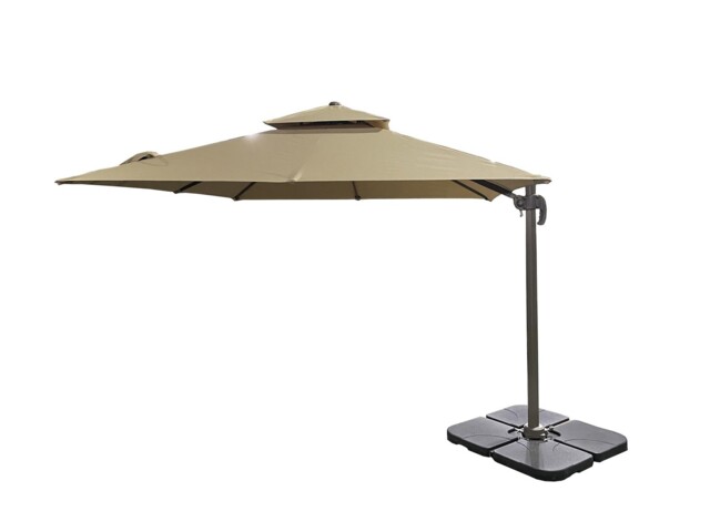 Garden Parasol Cantilever Umbrella Sun Shade Cross Base Aluminum 360°