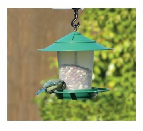 Bird Seed & Nut Lantern Feeder Hanging Garland Garden Green