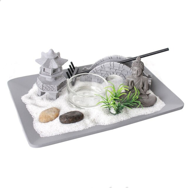 Zen Garden With Buddha & Candle Holder - Achieve A Sense Of Calm