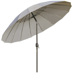 2.5m Parasol Sun Umbrella Round Curved Adjustable Metal Pole Garden