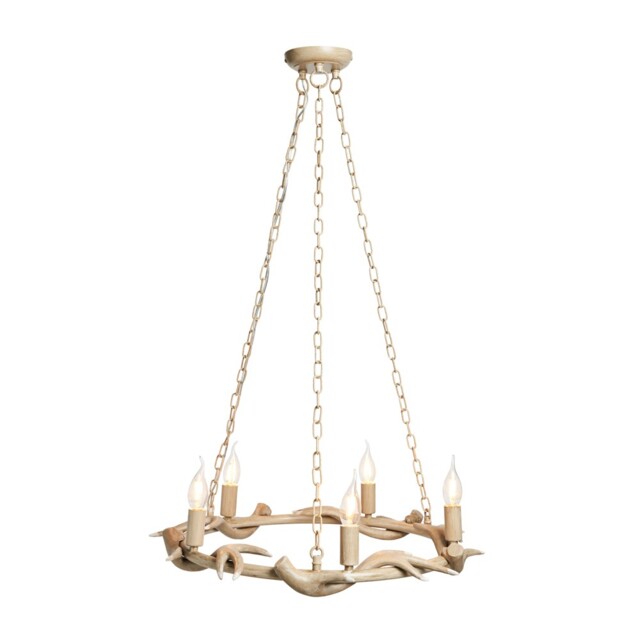 Litecraft Rein Chandelier Antler Styled Cartwheel Ceiling E14 5 Light