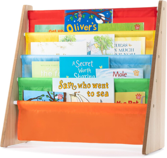 Livivo Colorful Kids Bookshelf - 4 Tier Children's Bookcase, Magazine