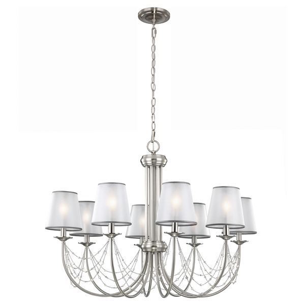 Witley Court Eight Light Chandelier In A Brushed Steel Finish