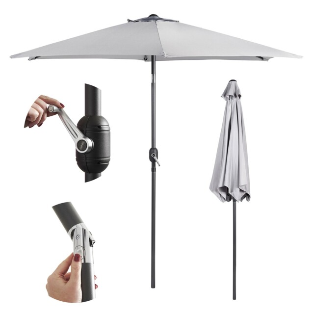 Vonhaus Parasol Umbrella 2.7m Garden Parasol With Crank & Tilt