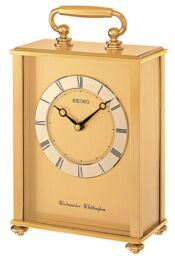 Seiko Westminster Chime Quartz Battery Brass Carriage Mantle Clock