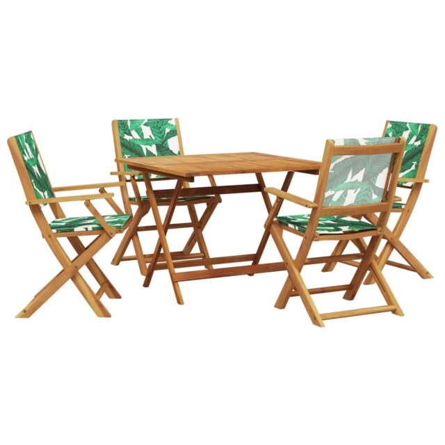 Garden Dining Set 5 Piece Outdoor Table And Chair Fabric And Solid