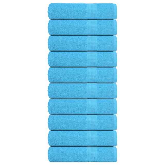 Hand Towels 10 Pcs Turquoise 50x100 Cm 360 Gsm 100% Cotton Vidaxl