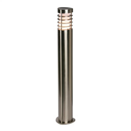 Outdoor Light Silver Bliss Bollard Ip44 80cm Stainless Steel Saxby