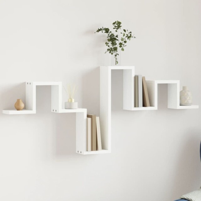 Wall Shelf White 104.5x10x43 Cm Engineered Wood Vidaxl