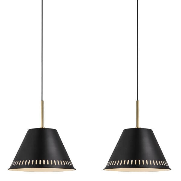 Designer 2-kit Pendant Hanging Light Pine Nordlux Black Ø30cm
