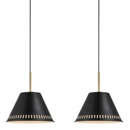 Designer 2-kit Pendant Hanging Light Pine Nordlux Black Ø30cm