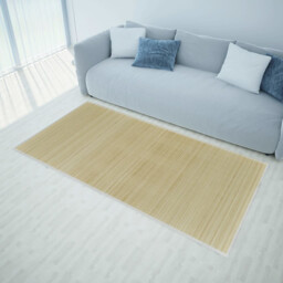 Bamboo Rug Natural Beige 80 X 300 Cm Pvc Non-slip Bamboo Mat With Pp