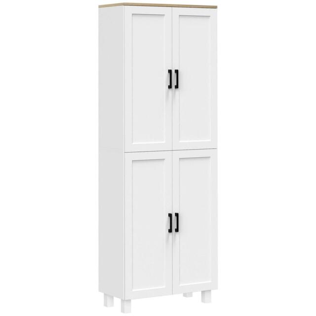Homcom 170 Cm Modern Kitchen Cupboard Storage Cabinet With 4 Shelves,