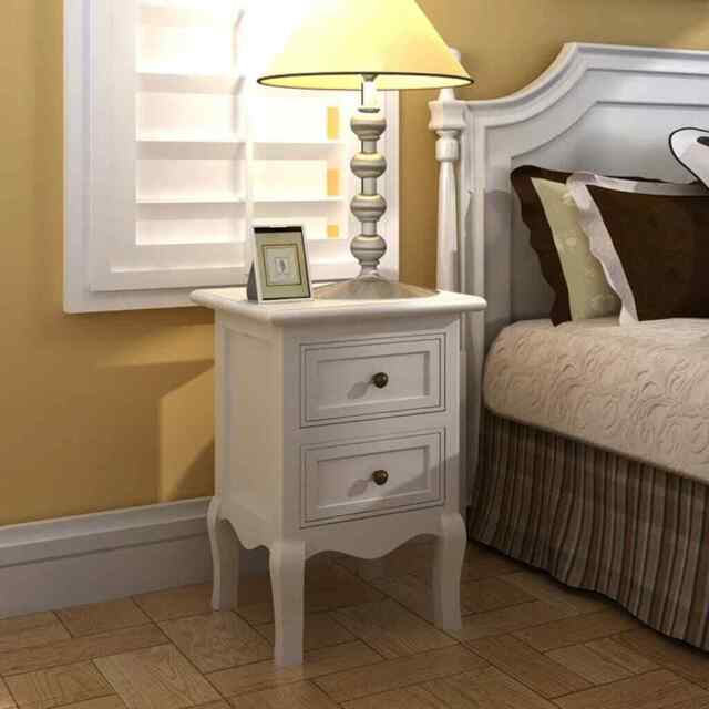 Nightstands 2 Pcs With 2 Drawers Mdf White Vidaxl