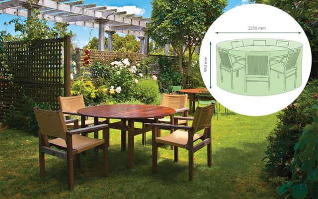 Round Patio Set Cover Large Garden Water Resistant Green All Weather