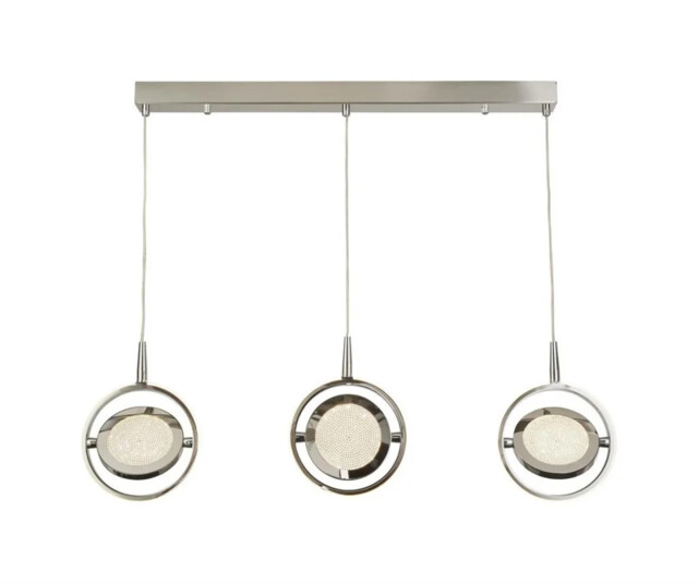 Ceiling Light Silver Gyroscope Led 3 Bar Chrome Searchlight 5503-3cc