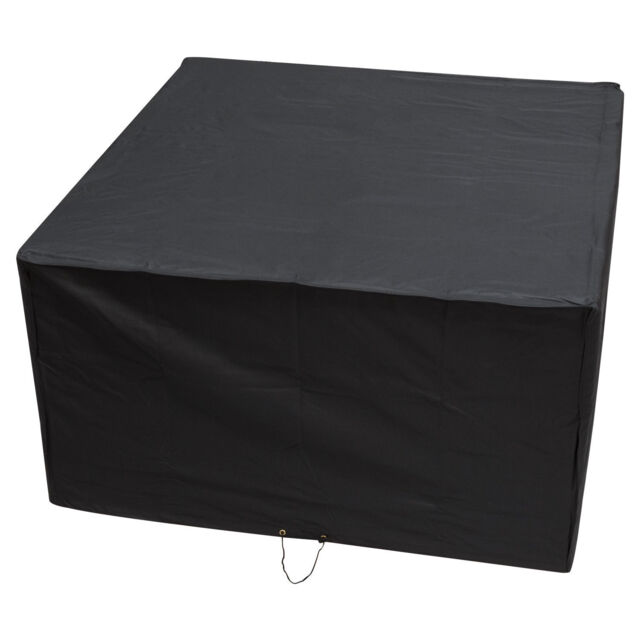 Woodside Heavy Duty Waterproof Garden Rattan Cube Set Cover Black