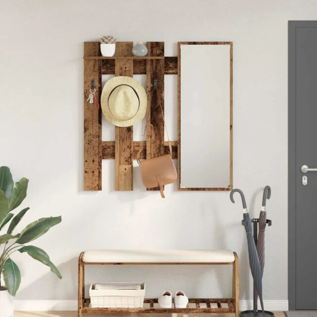 Wall-mounted Coat Rack Wall-mounted Old Wood 100 X 10 X 100 Cm Vidaxl