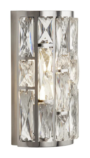 Wall Light Silver Bijou Chrome Semi Flush Crystal Glass Searchlight