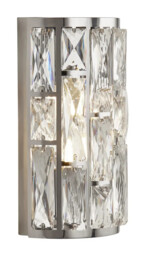 Wall Light Silver Bijou Chrome Semi Flush Crystal Glass Searchlight