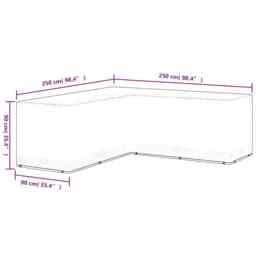 Waterproof L-shape Garden Furniture Cover Heavy Duty Rattan Corner