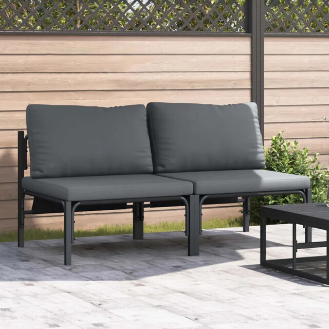 Outdoor Furniture With Cushion 2 Pcs Anthracite Steel Vidaxl