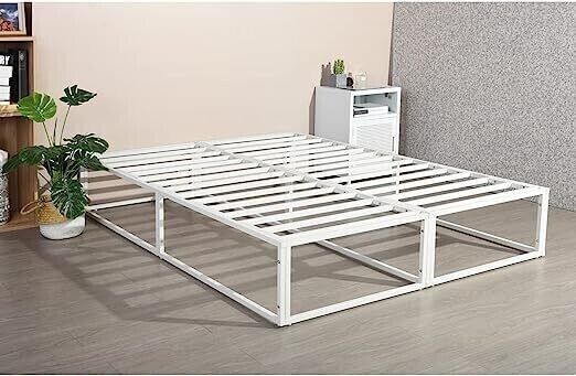 Homylin Musel King White L200 W150 H30cm Metal Bed