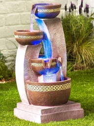 Azure Columns Water Feature Easy Fountain Mains Power With Leds