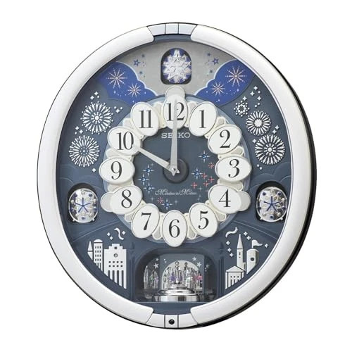 Seiko Re602s Analog Wall Clock Silver 18 Melody In Motion Karakuri