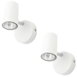 Litecraft Chobham Spotlight Adjustable Gu10 Wall Ceiling In White - 2