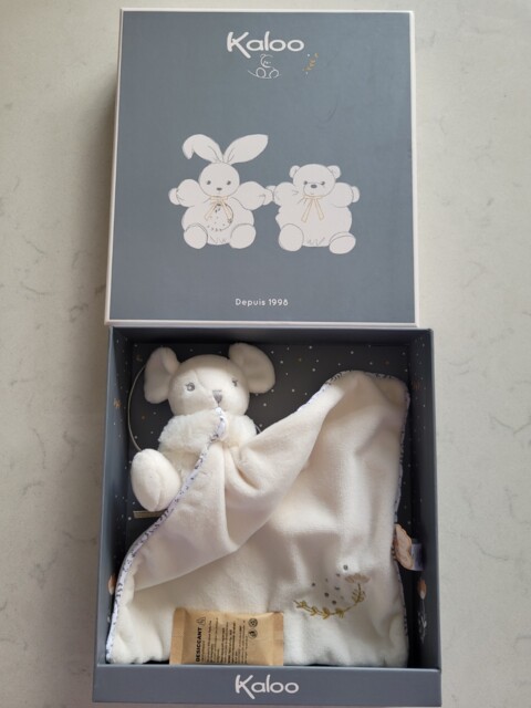 Kaloo Cream Souris Baby Comforter - Cream Mouse Soft Toy Blanket