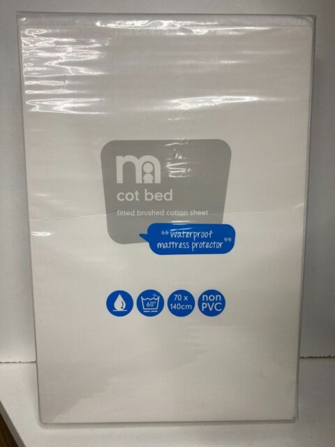 Mothercare Cot Bed Fitted Brushed Sheet Waterproof Mattress Protector