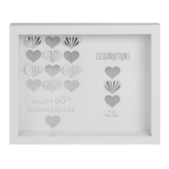 Celebrations White Mdf Wall Plaque - 4'x6' Frame - 60th Anniversary