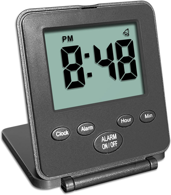 Digital Travel Alarm Clock - No Bells, No Whistles, Simple, Silent,