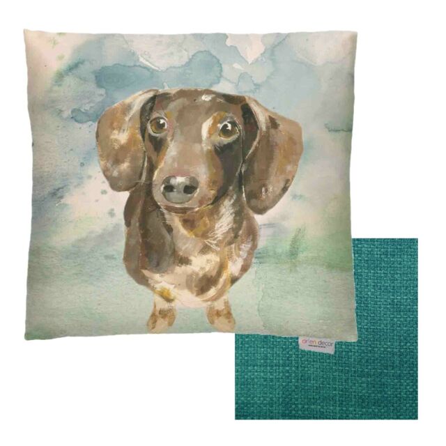 Theo The Daschund, Filled Cushion, By Lorient Decor, 43cm, Handmade In