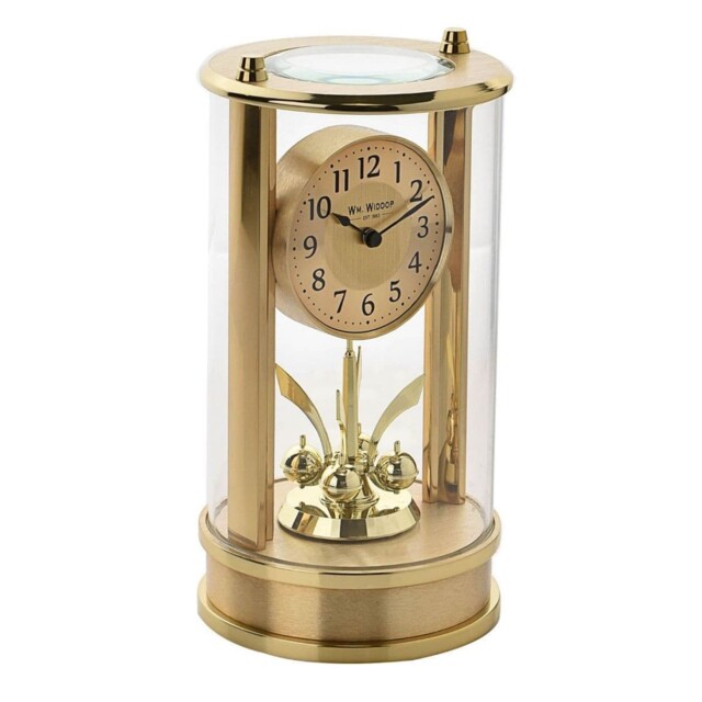 Widdop Gold Rotating Pendulum Mantel Clock W2008g