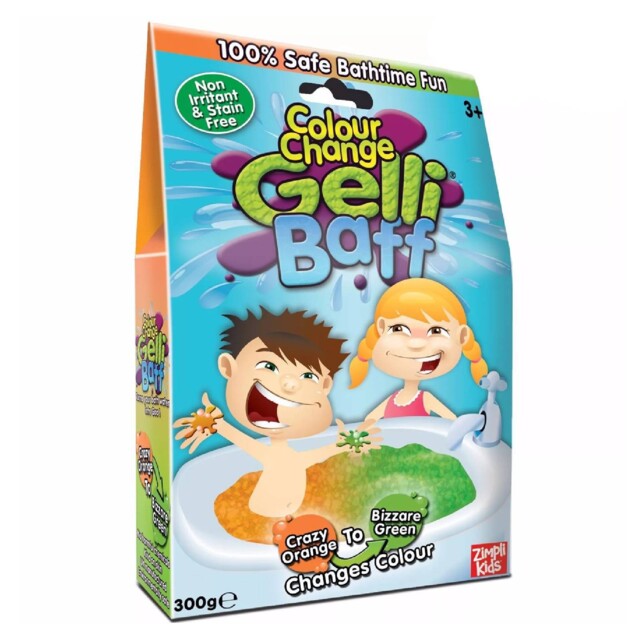 Gelli Baff Color Change Orange Green Turn Water Into Goo Jelly Bath