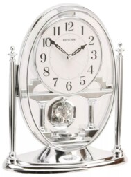 Rhythm Unisex Pendulum And Acrylic Decoration Mantel Clock - Silver