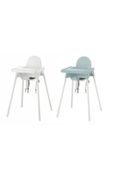 Ikea Antilop Highchair With Tray Safe Easy To Clean Grey-blue/white