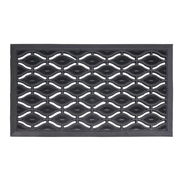 Jvl Elipses Heavy Duty Rubber Entrance Floor Door Mat, 40 X 70 Cm