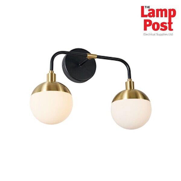 Forum Spa-35812-blk Lille 2 Light Bathroom Wall Light Ip44 - Black &