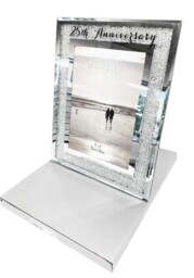 Wedding Anniversary Silver 25th Photo Frame Diamante 5 X 7 Inches,