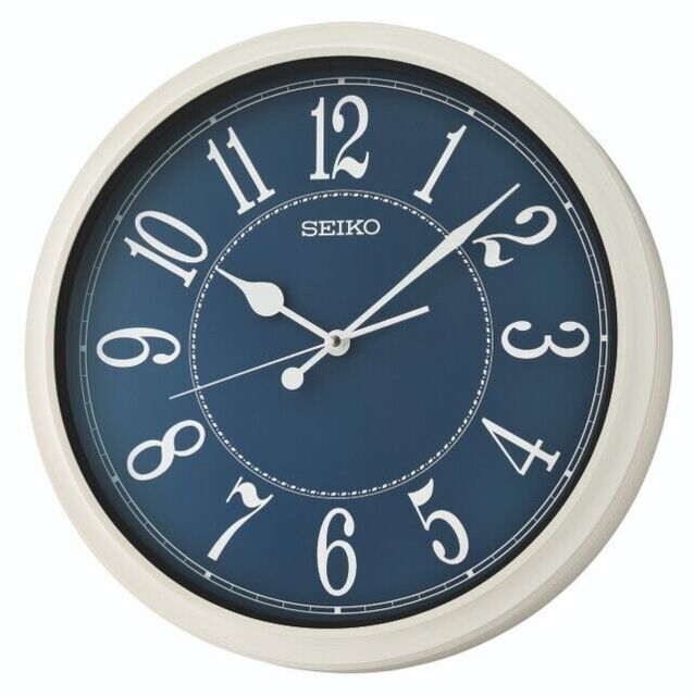 Seiko Navy Dial Splash Resistant Wall Clock Qxa801h Rrp £95.00