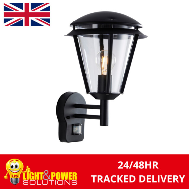 Modern Outdoor Wall Lantern With Pir Motion Sensor Saxby Inova