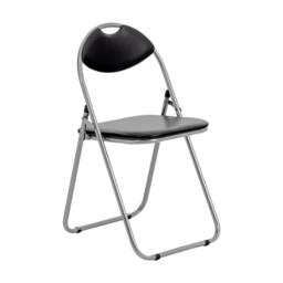 Padded Folding Chair - Black/silver