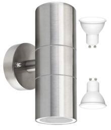 Led Modern Stainless Steel Up Down Outdoor Double Wall Light Cool